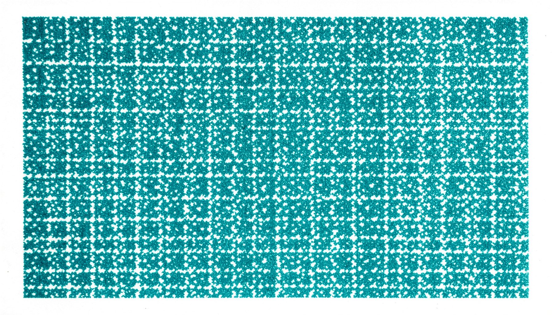 Risograph teal dan putih yang membentuk pola garis berulang