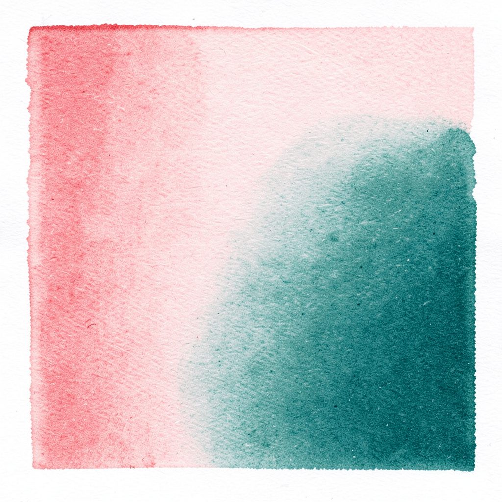 Tekstur kertas bergaris halus dengan sapuan warna merah muda dan teal yang lembut